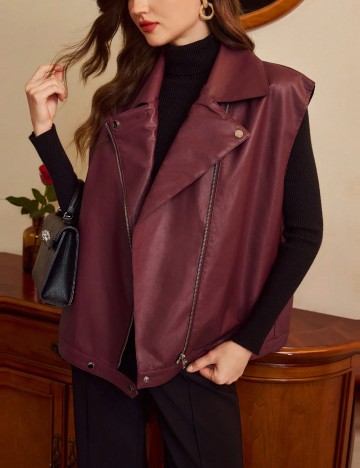 Vestă Shein, vișiniu