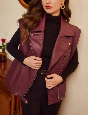 Vestă Shein, vișiniu