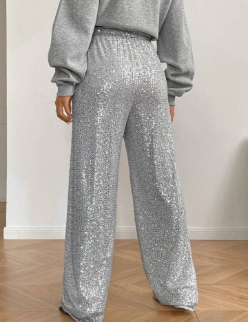 Pantaloni Shein, argintiu