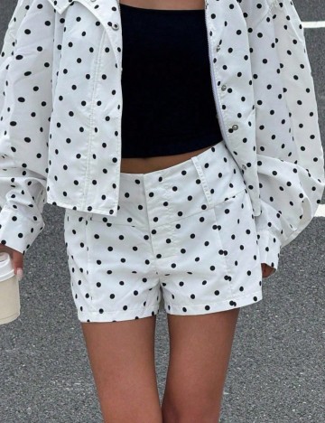 Pantaloni scurți Shein Curve+, alb