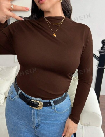 Bluză Shein Curve+, maro