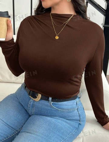 Bluză Shein Curve+, maro