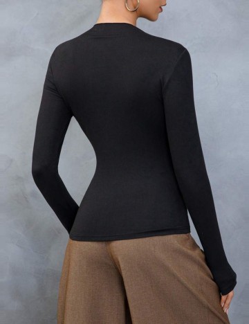 Bluză cu nasturi Shein, negru