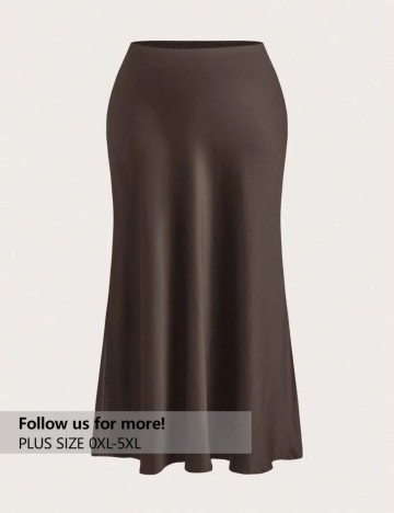 Fustă maxi Shein Curve+, maro