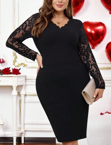 Rochie midi Shein Curve+, negru