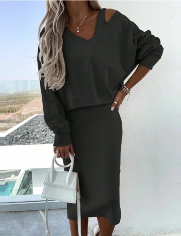 Set rochie și bluză Shein, negru