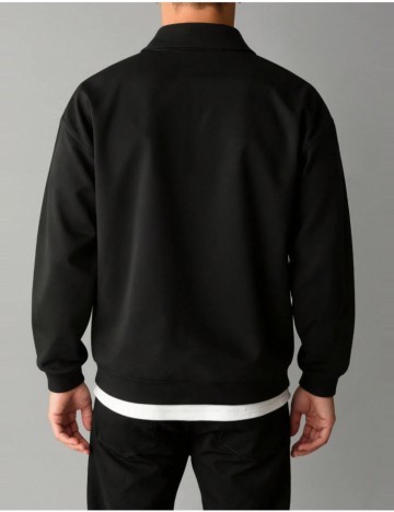 Bluză cu fermoar Shein MANFINITY, negru