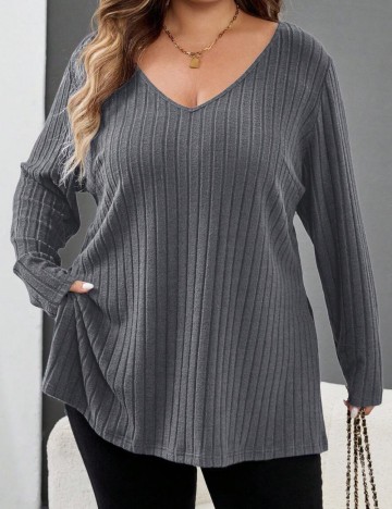 Bluză Shein Curve+, gri