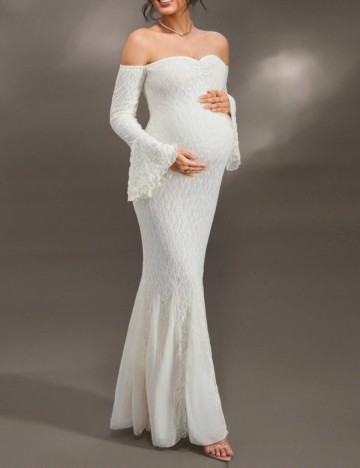 Rochie maxi Shein, crem