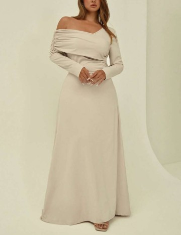 Rochie maxi Shein Curve+, bej