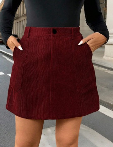 Fustă mini Shein Curve+, roșu