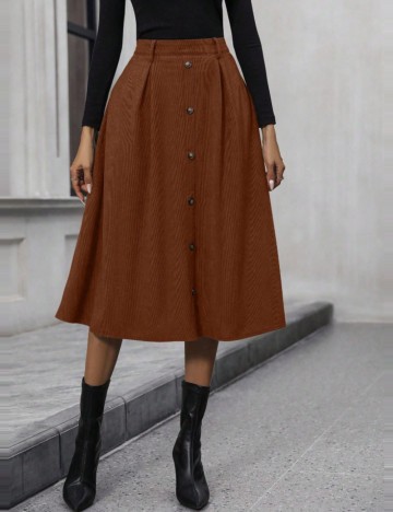 Fustă midi Shein, maro