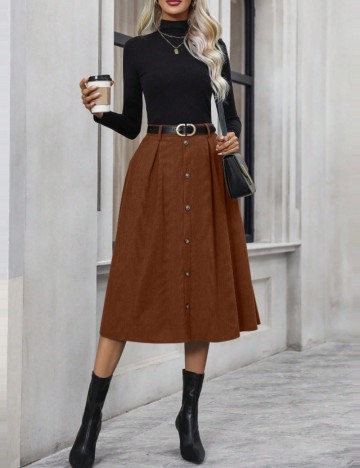 Fustă midi Shein, maro