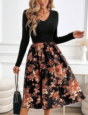 Rochie midi Shein, mix culori