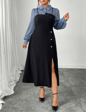 Rochie midi Shein Curve+, mix culori