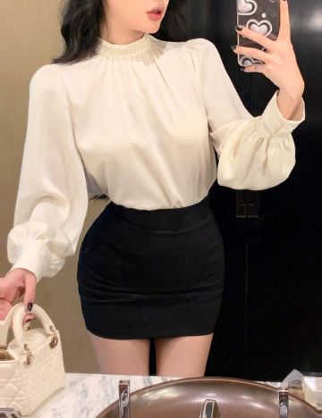 Cămașă Shein DAZY, crem