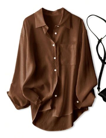 Cămașă Shein, maro