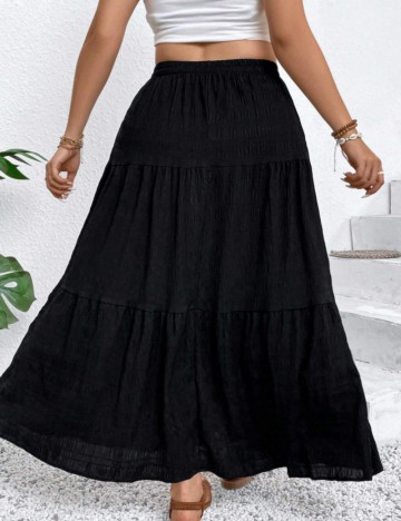 Fustă maxi Shein Curve+, negru