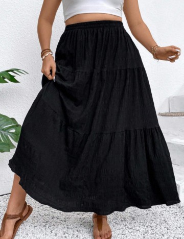 Fustă maxi Shein Curve+, negru