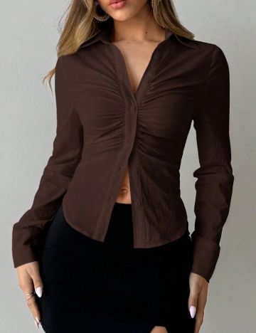 Cămașă Shein, maro