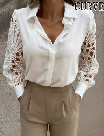 Cămașă Shein Curve+, alb