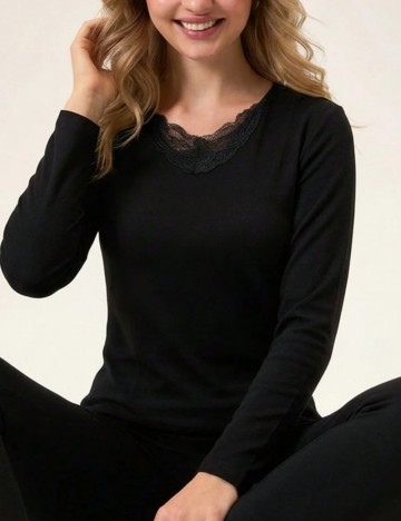 Bluză de pijama Shein, negru