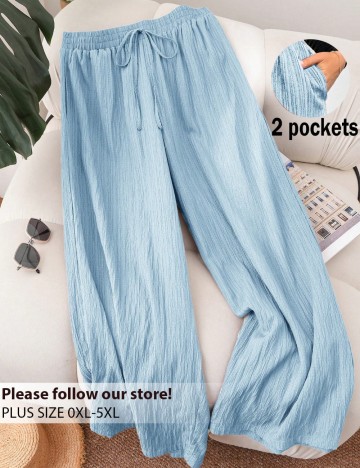 Pantaloni Shein Curve+, albastru