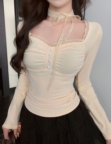 Bluză Shein DAZY, crem