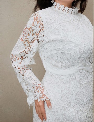 Rochie midi Shein Anewsta, alb