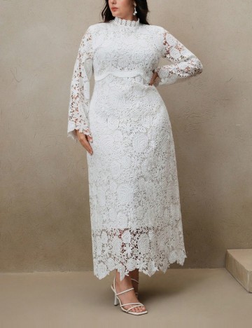 Rochie midi Shein Anewsta, alb