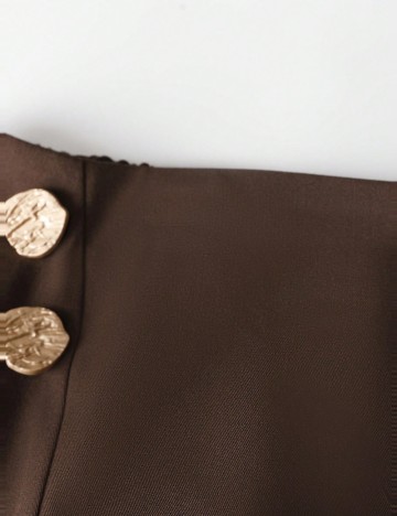 Fustă midi Shein Curve+, maro