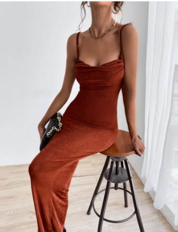 Rochie maxi Shein, cărămiziu