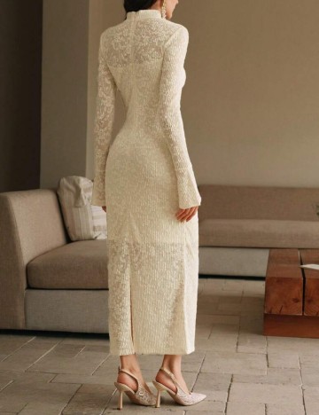 Rochie maxi Shein Anewsta, crem