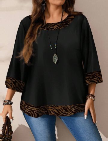 Cămașă cu m&acirc;necă scurtă Shein Emery Rose, mix culori