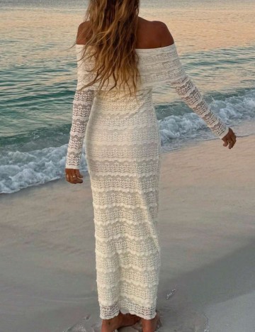 Rochie maxi Shein, crem