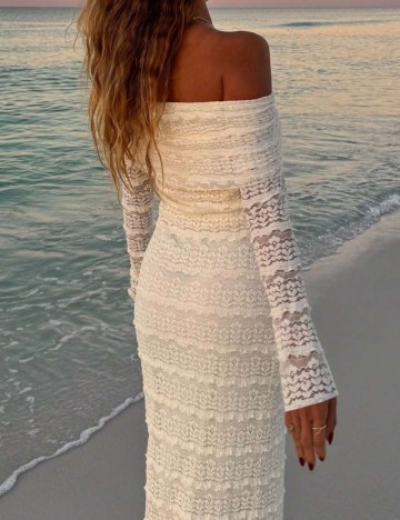 Rochie maxi Shein, crem