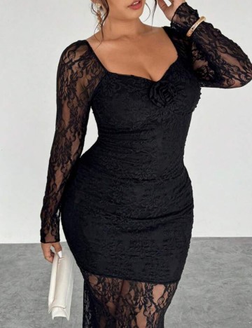 Rochie maxi Shein Curve+, negru
