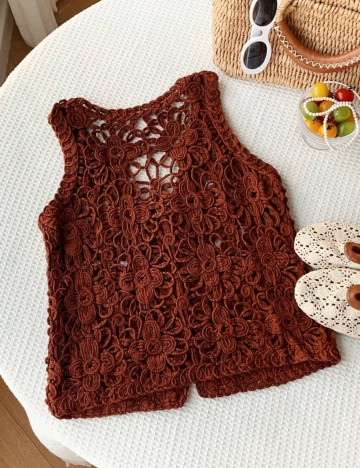 Vestă Shein, cărămiziu