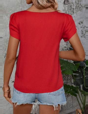 Cămașă cu m&acirc;necă scurtă Shein, roșu