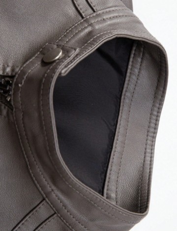 Jachetă imitație de piele Shein, gri