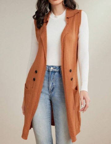 Vestă Shein, cărămiziu