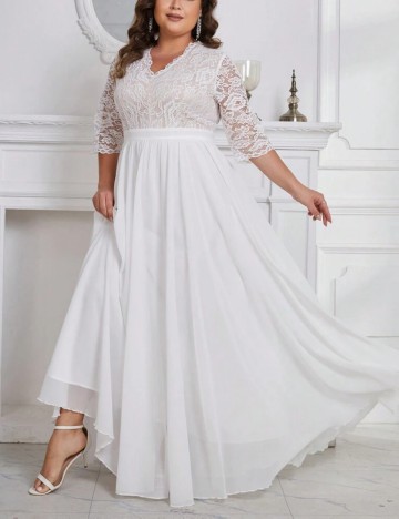 Rochie de ocazie și bridal Shein Curve+, alb