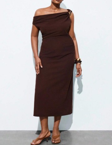 Rochie midi Shein Curve+, maro