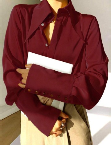 Cămașă Shein, vișiniu