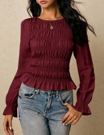 Cămașă Shein Po&eacute;selle, vișiniu