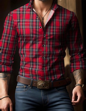 Cămașă Shein, roșu