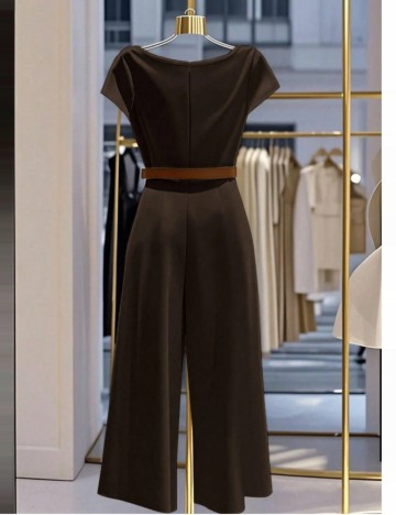 Salopetă lungă Shein, maro