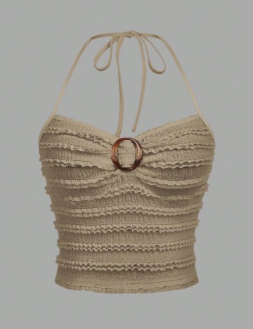 Top Shein Curve+, bej