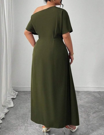 Rochie midi Shein Curve+, kaki