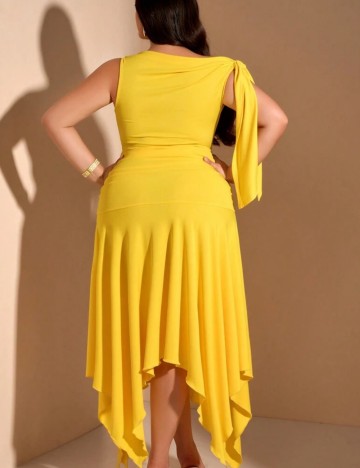 Rochie maxi Shein Curve+, galben